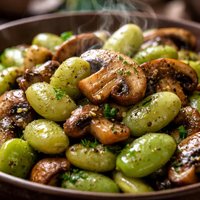 Lima Beans and Mushrooms
