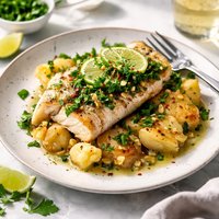 Lime and Parsley Fish with Smashed Potato