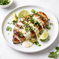 Lime Chicken with Poblano Sour Cream