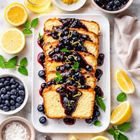 Limoncello Pound Cake with Blueberry Sauce