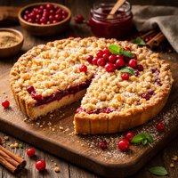 Lingonberry Crumb Pie