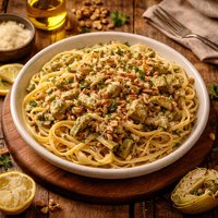 Linguine with Artichoke Walnut Sauce