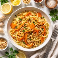Linguine with Carrot Ribbons and Lemon Ginger Butter