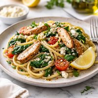 Linguine with Chicken Spinach and Feta