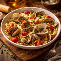 Linguine with Clams White Wine Tomatoes
