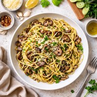 Linguine with Leeks and Mushrooms
