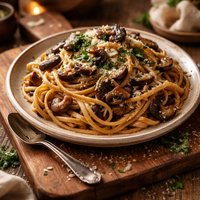 Linguine with Mushroom and Garlic Sauce