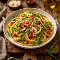 Linguine with Pancetta and Arugula