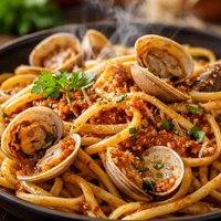 Linguine with Red Pesto Clam Sauce