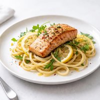 Linguine with Roasted Salmon and Lemon