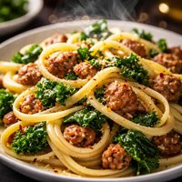 Linguine with Sausage and Kale