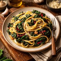 Linguine with Swiss Chard and Garlic