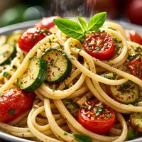 Linguine with Tomatoes and Zucchini