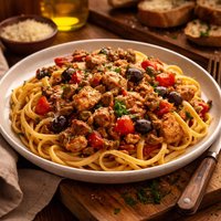 Linguini with Mediterranean Chicken Ragu