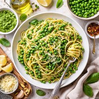 Linguini with Pea Pesto