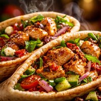Little Italy Chicken Pitas with Sun Dried Tomato Vinaigrette