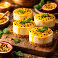 Little Passionfruit Cheesecakes