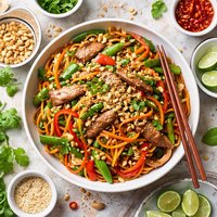 Lo Mein Pork and Peanut Noodles