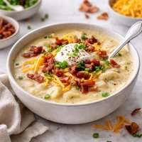 Loaded Potato Soup and I Do Mean Loaded