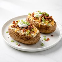 Loaded Potatoes Stuffed with Bacon Cream Cheese and Scallions