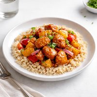 Loaded Up Sweet Sour Chicken with Brown Rice Lite Bleu