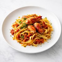 Lobster Tagliatelle with Chili Tomato and Parsley