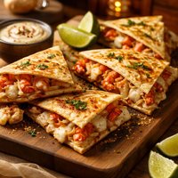 Lobster Toasted Garlic Quesadillas with Brie Cheese