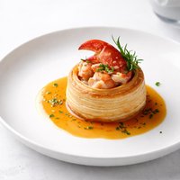 Lobster Vol Au Vent with Orange Cognac Sauce