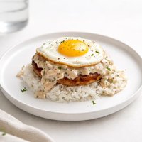 Loco Moco with White Sausage and Sage Gravy