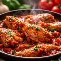 Long Cooked Hen in Tomato Sauce