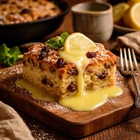 Louisiana Bread Pudding with Lemon Sauce