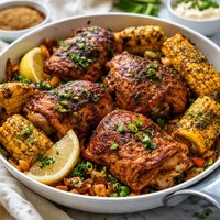 Louisiana Chicken and Corn