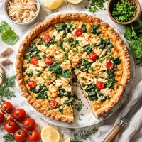 Lovely Crab and Spinach Quiche
