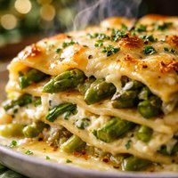 Low Cal Garlic Asparagus Lasagna