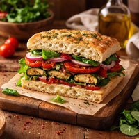 Low Cal Veggie Focaccia Sandwich