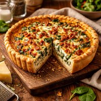 Lower Cal Buttermilk Bacon Spinach Quiche