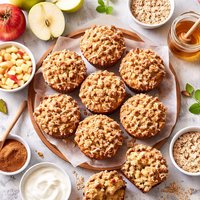 Lower Fat Apple Streusel Muffins