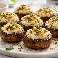 Lower Fat Cream Cheese and Ricotta Stuffed Mushrooms