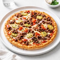Lower Fat Hamburger Pizza