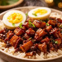 Lu Rou Fan Taiwanese Stewed Pork with Hard Boiled Eggs