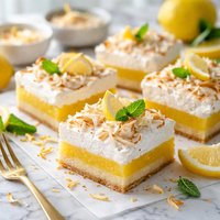 Luscious Lemon Coconut Meringue Squares