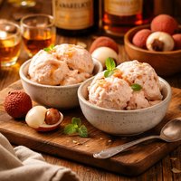 Lychees Ice Cream with and Without Frangelico or Amaretto