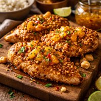 Macadamia Nut Chicken Breasts with Tropical Marmalade