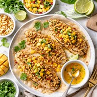 Macadamia Nut Crusted Snapper with Mango Lime Butter