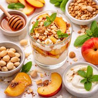 Macadamia Peach Parfait