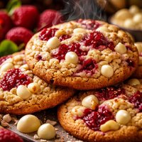 Macadamia Raspberry Cookies with White Chocolate Chips