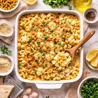 Macaroni and Cauliflower Au Gratin