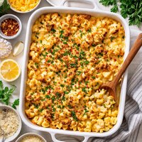 Macaroni and Cauliflower Cheese Bake