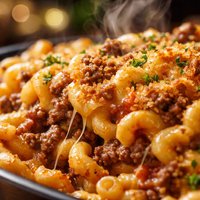Macaroni and Cheddar Cheese Beef Bake