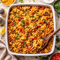Macaroni Cheddar Beef Bake